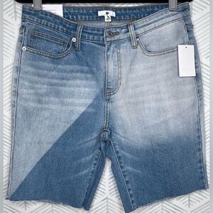 BP. Denim Bermuda Shorts Slim Fit Stencil Wash
